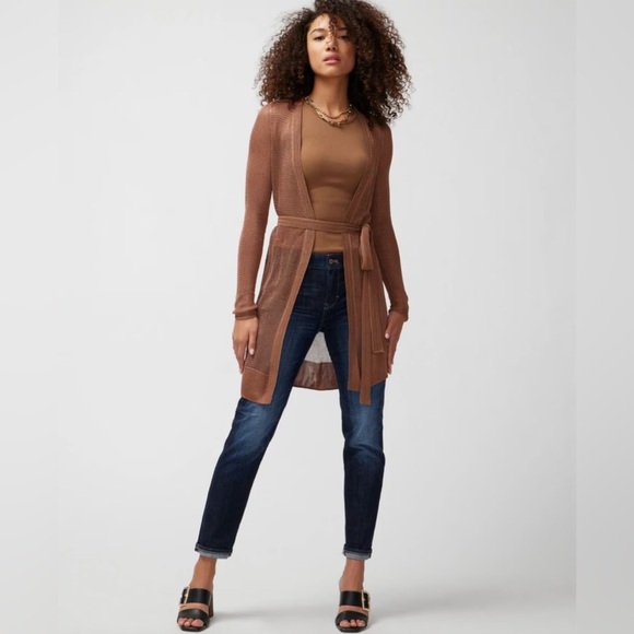 NWT White House Black Market Crochet Belted Coverup Size XS - Picture 2 of 12